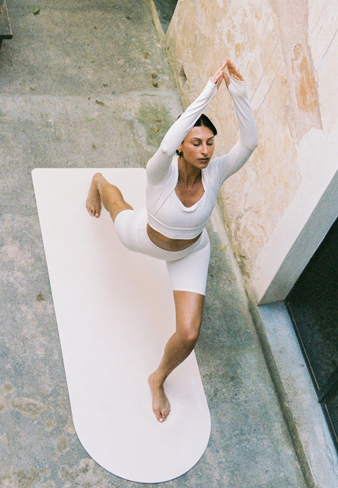 Tapis de yoga Self Care - Guimauve