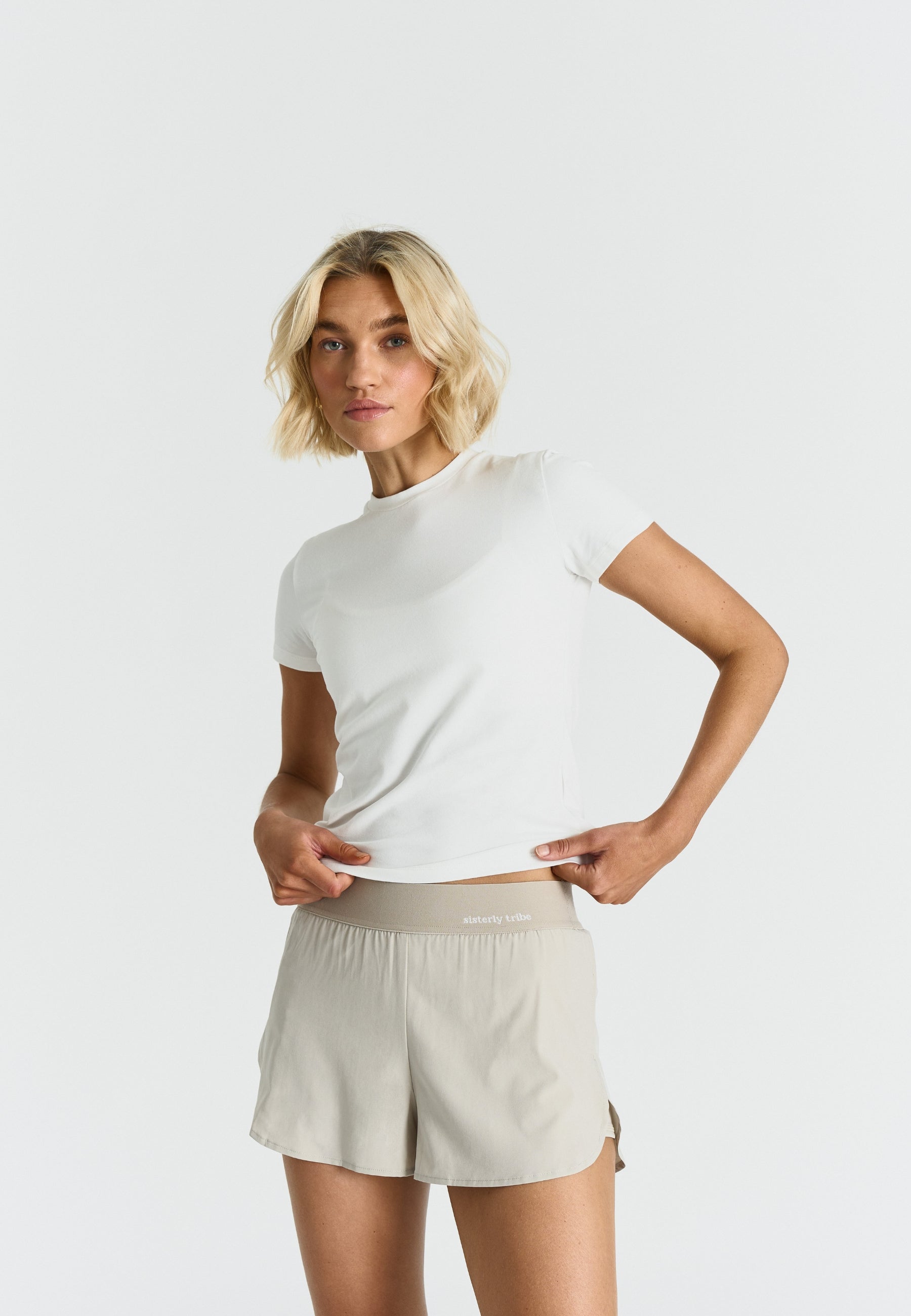 T-shirt doux et confortable en coton - Blanc cassé