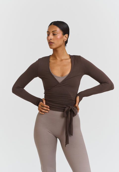 Top cache-cœur souple de ballet - Espresso