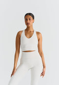 Soutien-gorge dos croisé col V - Marshmallow