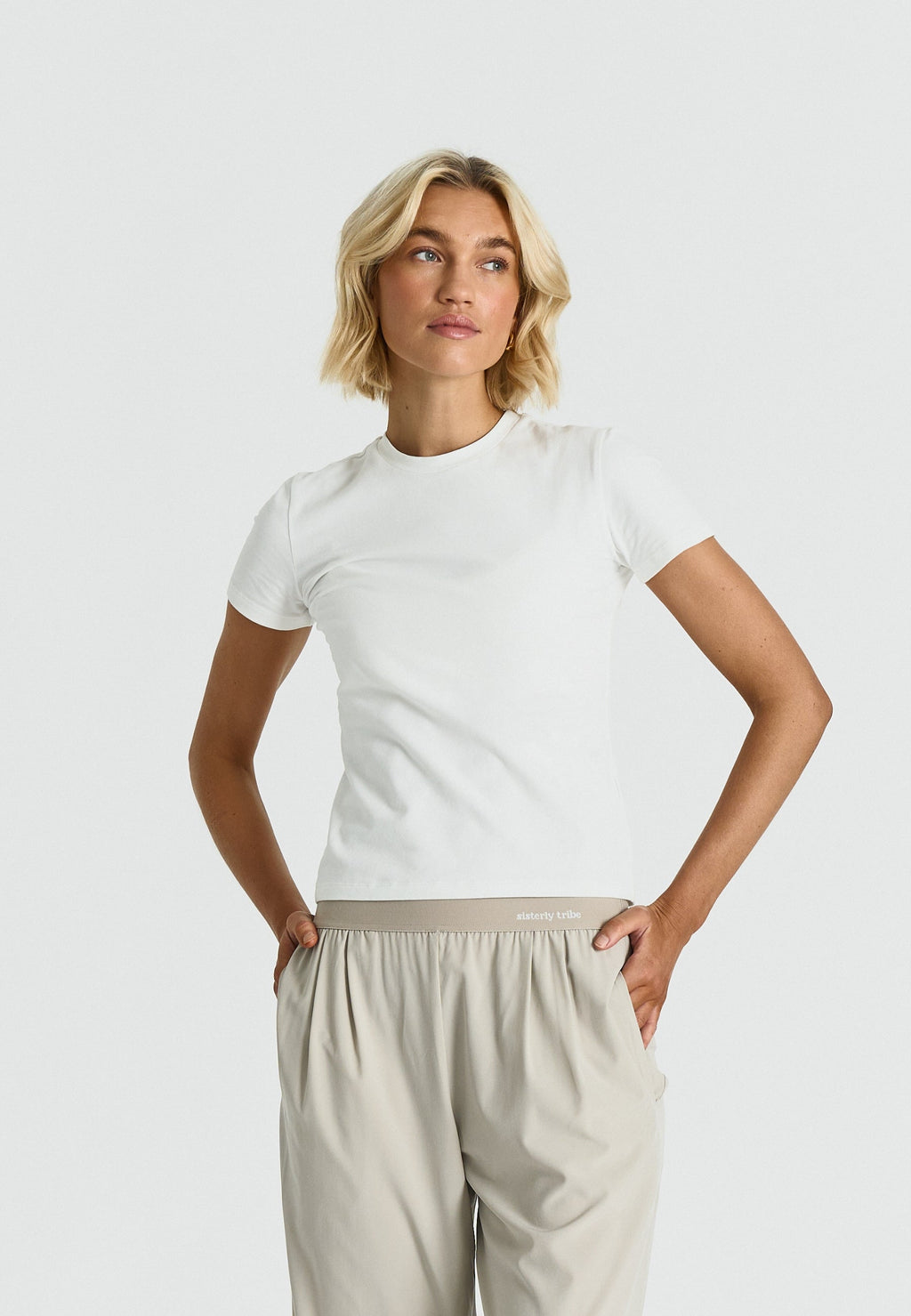T-shirt doux et confortable en coton - Blanc cassé