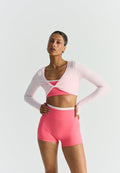Haut torsadé en coton doux - Rose ballerine