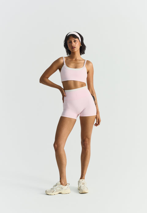 Shorts double couche - Rose ballerine